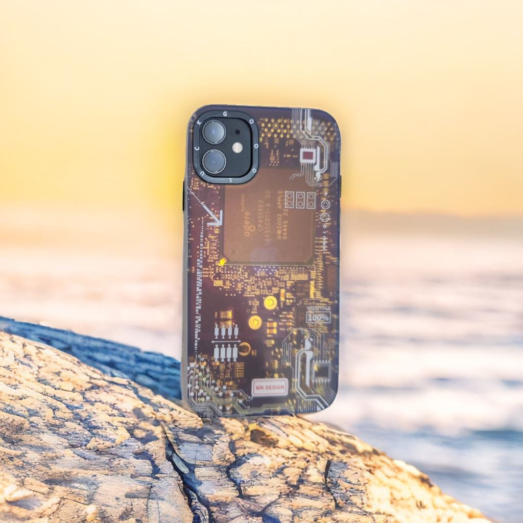 Techno Art AI Future Electric Circuit Retro IMD Chip Digital Mother Board Holographic Cover